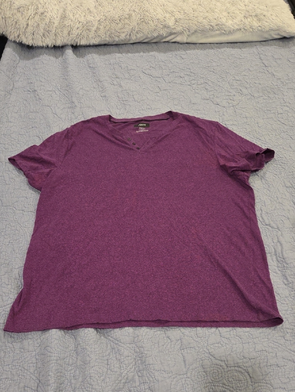 Alfani Short Sleeve Heathered Purple V-Neck Tee Size XL!